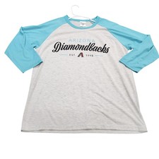 Arizona Diamondbacks Shirt Mens XL Gray MLB Baseball Originals 3/4 Sleeve Tee