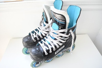 Bauer RSX Inline Hockey Skates Medium Chasis Size 6 / Black / Blue Hi-Lo