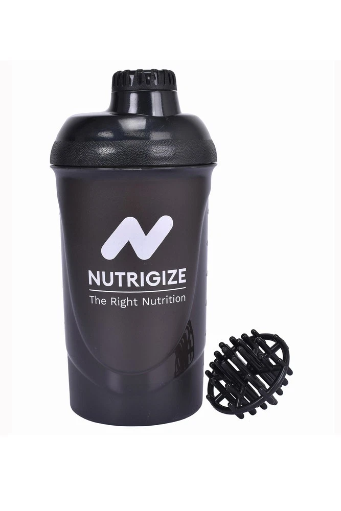 Nutrigize Screw Cap Leakproof Protein Shaker 700ml - Black Free Shipping (DDP)