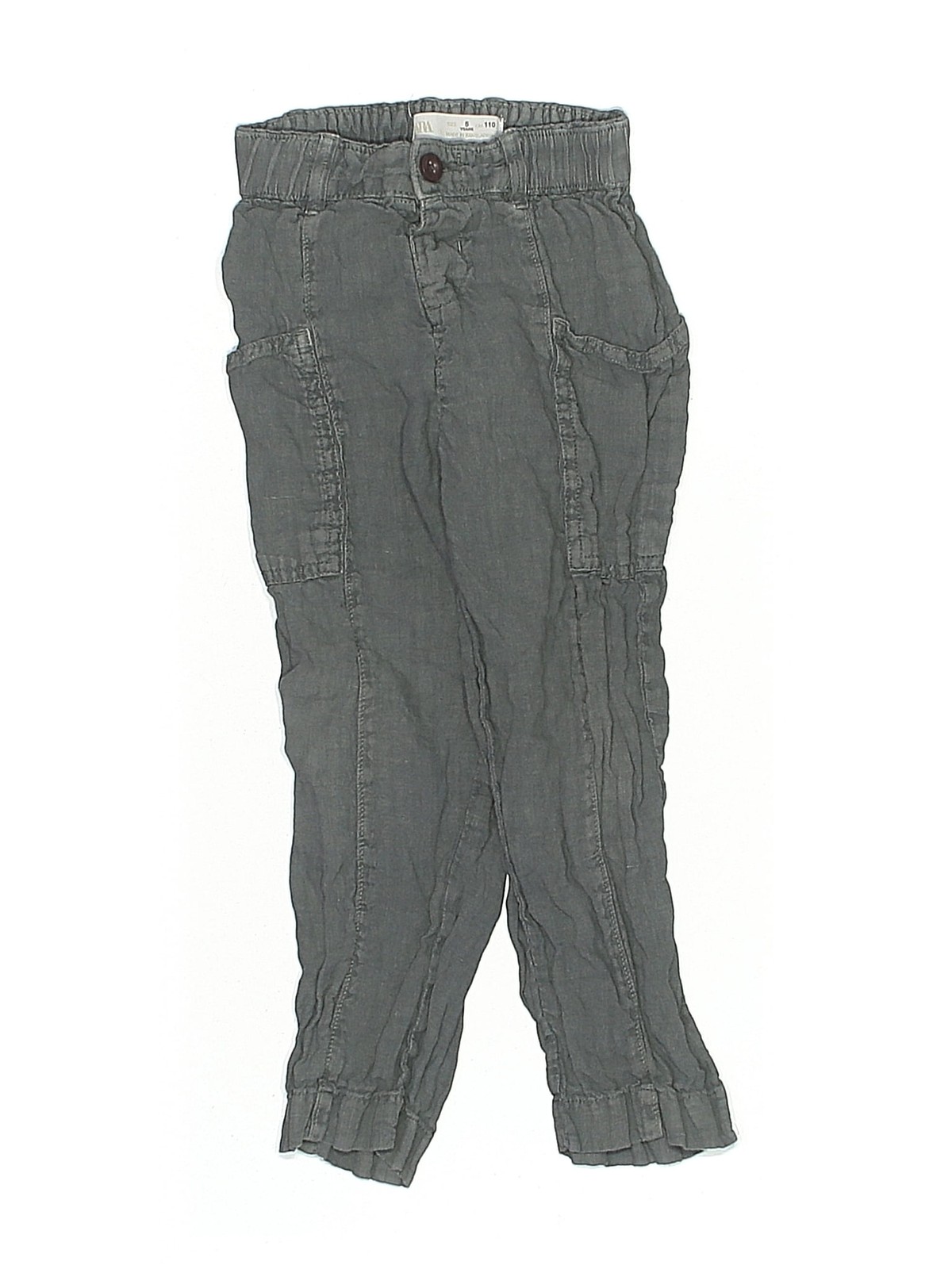 Zara Kids Girls Gray Cargo Pants 5