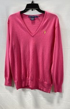 Ralph Lauren Women Pink V-Neck Sweater Size L