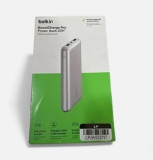 Belkin BoostCharge Pro Power Bank 20K Portable Battery Charger 15W - Silver