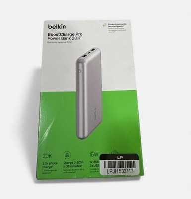 Belkin BoostCharge Pro Power Bank 20K Portable Battery Charger 15W - Silver  | eBay