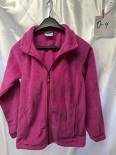Columbia Fleece Jacket Pink Full Zip Women's Size L 14/16 Youth O4