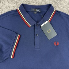 Fred Perry Twin Tipped Polo Men’s XL NWT Navy Short Sleeve Shirt Preppy