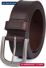 Men Full Grain Leather Casual Every Day Jean Belt 1.5" Handmade