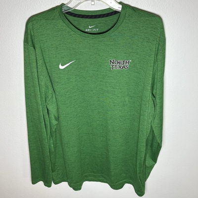 #ad Nike North Texas UNT Mean Green XL Team Issue Worn L S Shirt Alvin Kenworthy #36 $79.99