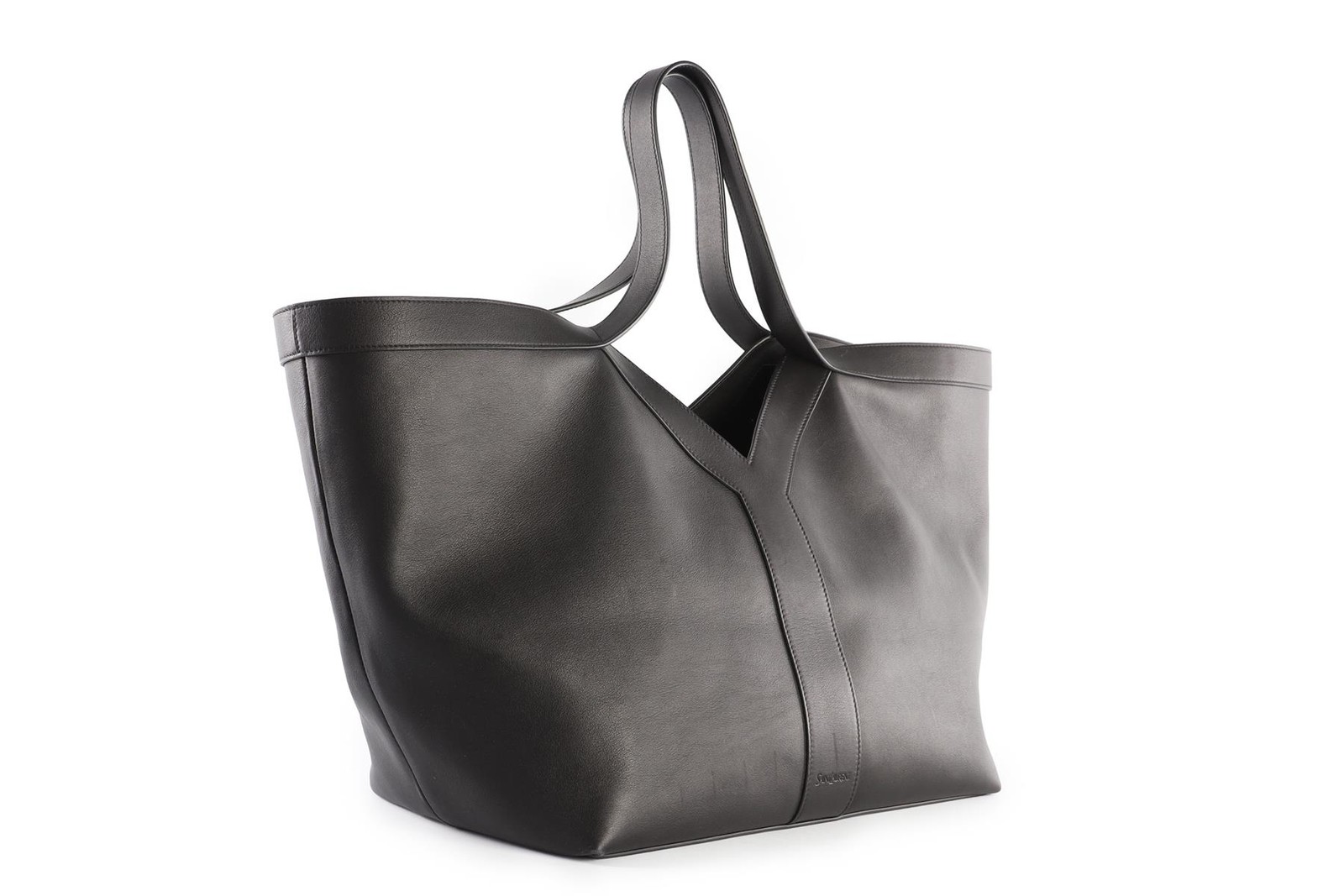 SAINT LAURENT BORSA TOTE IN PELLE NERA Y