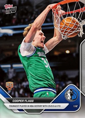 Cooper Flagg RC 25/5/5 0 TO 2025-26 NBA Topps NOW - Card 124 | eBay