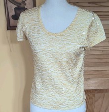 Christina Rotelli S Dazzling Gold Sequin Sparkly Top Small