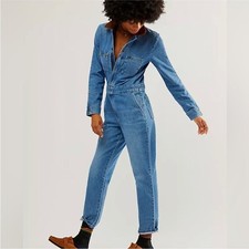 NWT 158 Lee Union- Alls Blue Denim Overalls Corduroy Collar Size Small