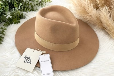 Lack of Color Rancher Hat Camel Beige 100% Australian Wool Size 57 NWT Wide Brim