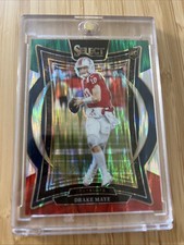 2024 Panini Select - Concourse Drake Maye #27 Black & Green Shock Prizm (RC)