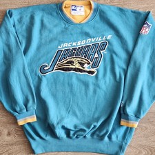 Jacksonville Jaguars Vintage 90s Starter Crewneck Sweatshirt Banned Logo Teal L