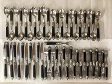 40 Piece Home Essential RENAISSANCE  18/10 BLACK Stainless steel Cutlery