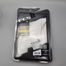 FCS II JW Julian Wilson Surfboard Tri Fin Set WHITE PC AirCore Medium New