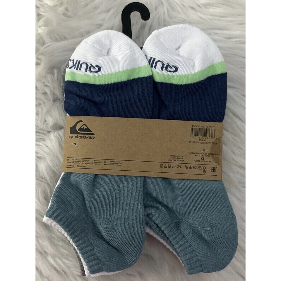 Calcetines Quicksilver corte bajo para hombre 5 pares para zapato talla 6-12 nuevos con etiquetas Foto 3 de 3