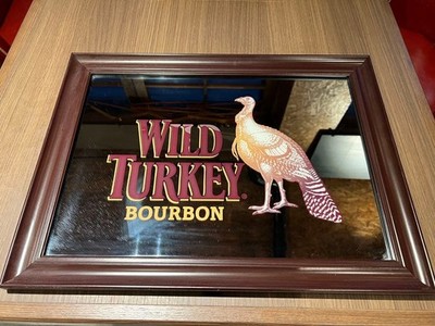 Wild Turkey Bourbon Bar Sign Wall Decor Pub Mirror Vintage Rare Whiskey Decor JP