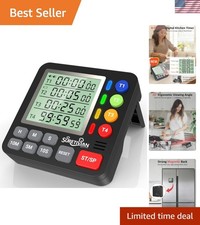 Digital Kitchen Timer for Cooking - 4 Channel Count Up Countdown Timer with L...