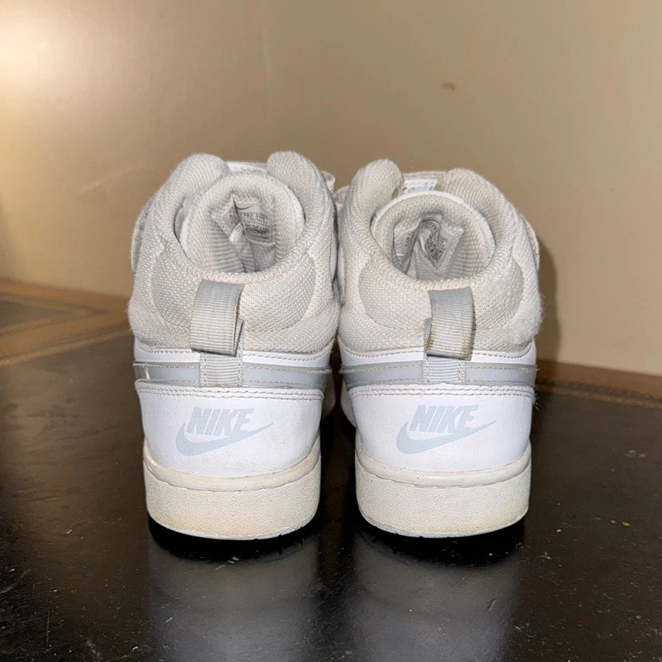 Nike Court Borough Mid 2 Blanco Aura Gris CD7782-109 Niños Grandes Talla 4.5Y Foto 4 de 4