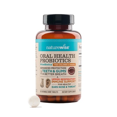 NatureWise Oral Probiotics for Teeth & Gums & Fresh Breath* - Chewable Sugar-...