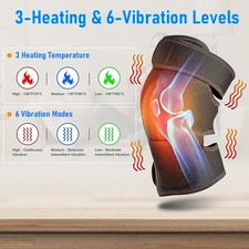 US Heat Vibration Knee Joint Pad Brace Leg Therapy Electric Massager Pain Relief