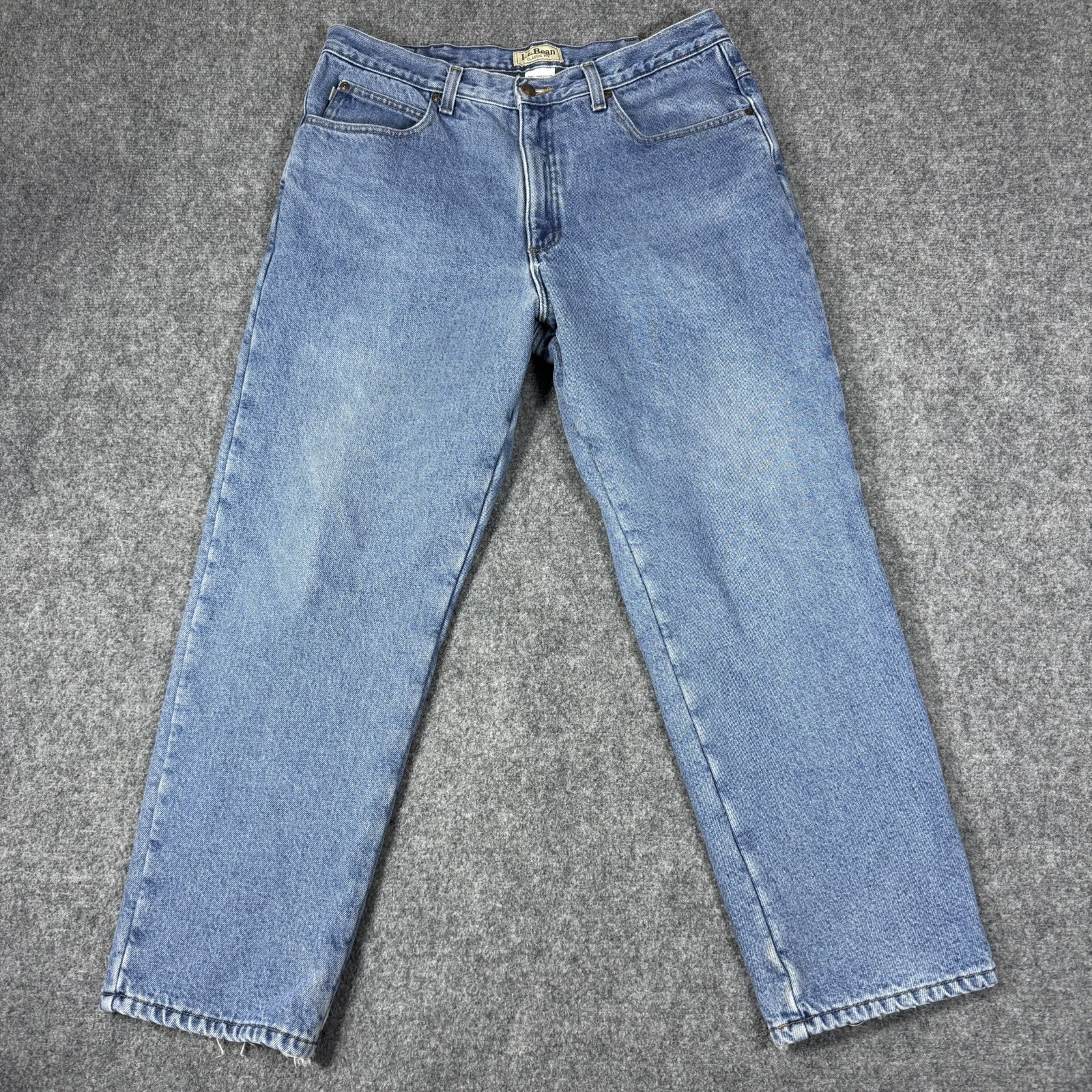 👖 L.L. Bean Fleece Lined Jeans Mens 36x29 Classic Fit Blue Denim Flannel Lined