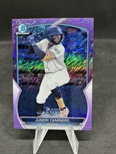 Junior Caminero 2023 Bowman Chrome Purple Shimmer Refractor /250 Rays RC BCP-162