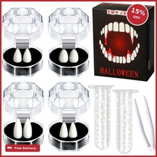 4 Pairs of Vampire Teeth Fangs for Halloween Decorations
