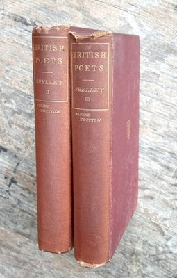 The Poetical Works Of Percy Bysshe Shelley ~2 Vols Antique~ Lowell Aldine Decor 