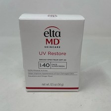 UV Restore Physical Facial Sunscreen SPF 40 0.5 oz Mineral Face Sunscreen New