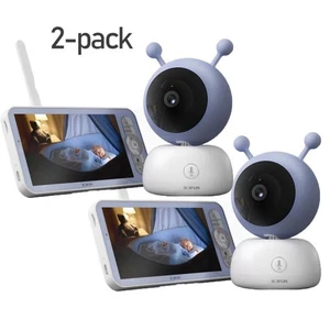 BOIFUN 2-Pack Baby Monitor with 5” Screen & App Control 1080p WiFi Night Vision