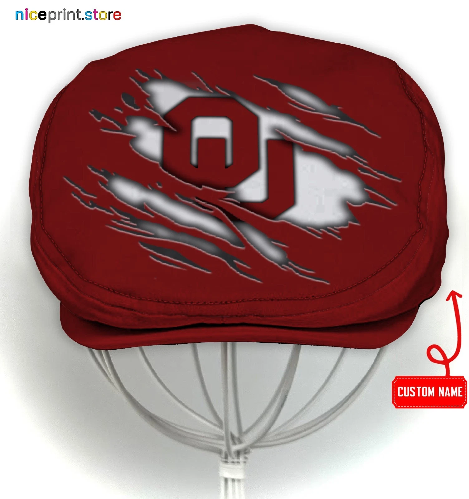 Oklahoma Team Sooners Jeff Cap NCAA Newsboy Cap Golf Cap Cap For Men