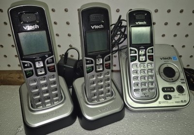 VTech DECT 6.0 Cordless Phone Digital Answering System 3 Handsets Excellent Cond