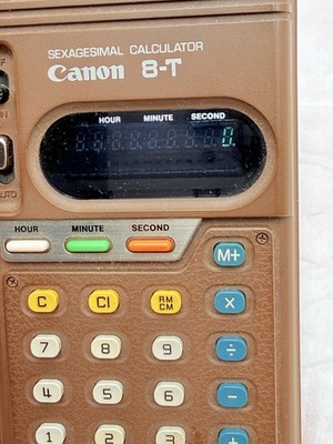 VTG 1976 CANON PALMTRONIC 8-T SEXAGESIMAL CALCULATOR! +HOURS/MIN