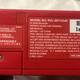 Nintendo Wii Red Console RVL-001 Lot: Wii Remote & Motion Plus Wires Sensor Bar