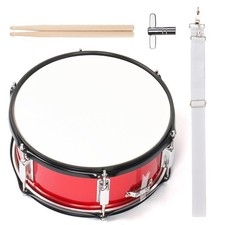 Marching Snare Drum for Any Ages with Drumsticks Strap Key 12 x 5'' Red