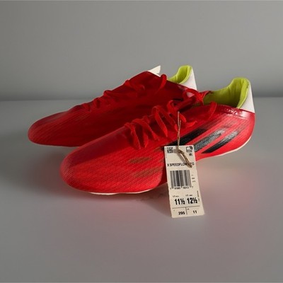 adidas X SPEEDFLOW.3 FG Soccer Cleats Red Lace Up Plastic Low Top 