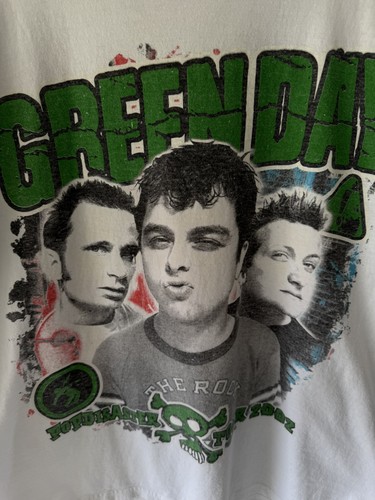Vintage 2002 Green Day Blink 182 Pop Disaster Tour White Shirt L Punk Y2K - Picture 2 of 5