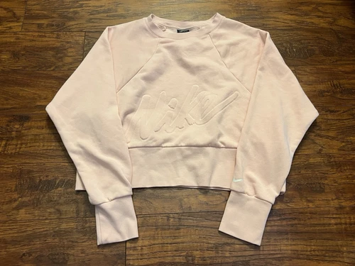 Nike Embossed Small Light Pink Dropped Sweatshirt Crewneck Dri-Fit