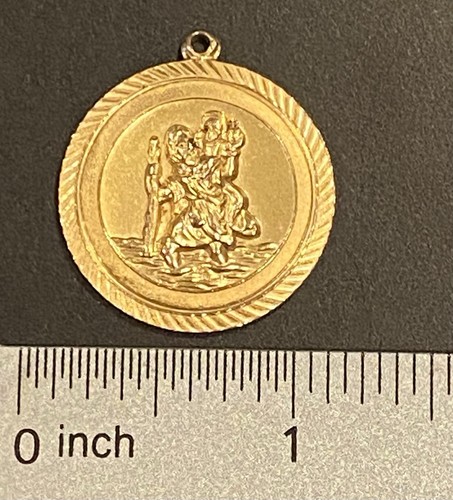 Antique St. Christopher Rolled Yellow Gold Pendant 6.88 gr - Picture 7 of 7