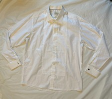 Eton Tuxedo Shirt Men 17 43 White French Cuff Long Sleeve Cotton Formal Classic