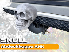 SKULL Abdeckkappe Kugelschutzkappe Anhängerkupplung AHK Kappe inkl. Sicherung!