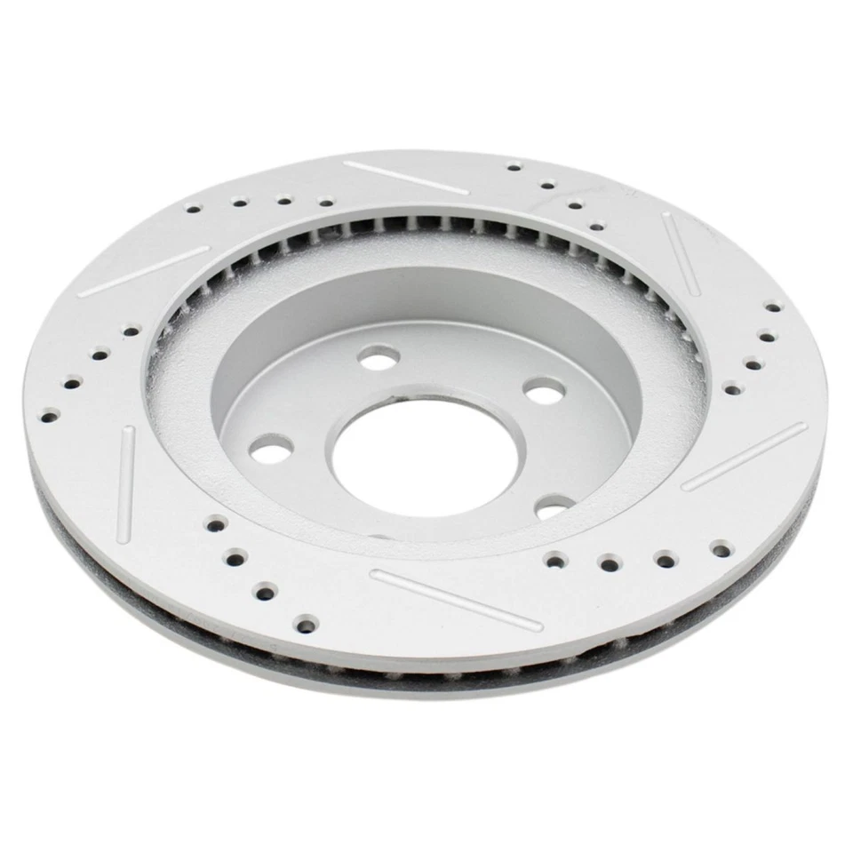 Pastilla de freno delantera y trasera de cerámica y rotor ranurado perforado de rendimiento Foto 2 de 4