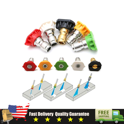 #ad 5X Pressure Washer Spray Nozzle Set Quick Connect 1 4quot; High Power Tips US $7.90