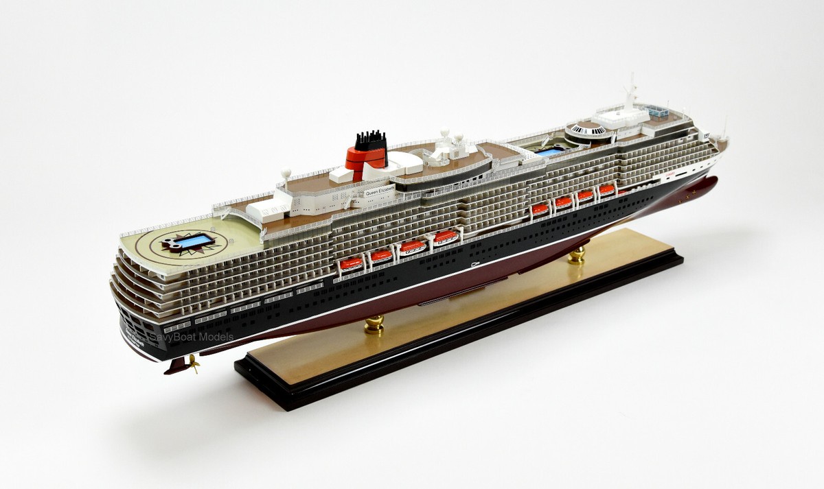CUNARD　QUEEN ELIZABETH　クイーンエリザベス号模型 MS Queen Elizabeth Cunard Line Wooden Ship Model 39