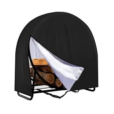 IC ICLOVER Firewood Log Hoop Cover, 40 Inch Outdoor Heavy Duty 420D Oxford Wa...