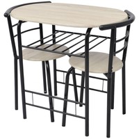 Breakfast Dining Set Wooden Iron Table 2 Chairs Bar Pub Kitchen Furniture Black Breakfast Dining Set Wooden Iron Table 2 Chairs Bar Pub Kitchen Furniture Black