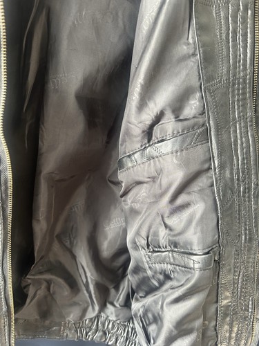 Cellini Men's Leather Jacket Stitch Mosaic Patchwork Sz L - Picture 8 of 11