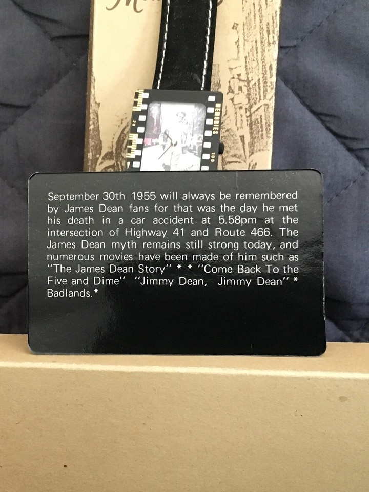 James Dean Foundation Memories Brand 1990 film strip watch MW168 new